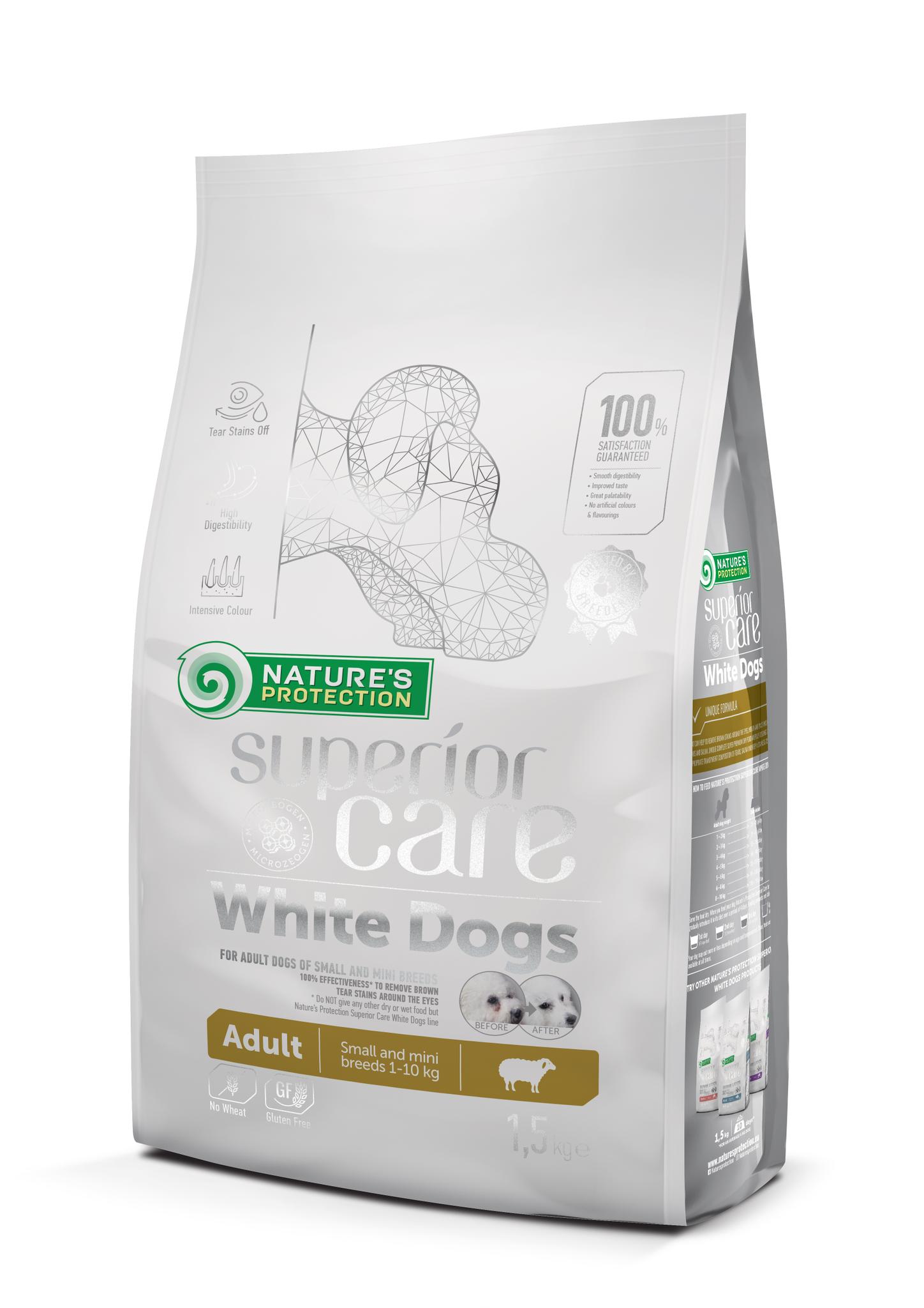 Nature's Protection Superior Pflege weiße Hunde Lamm Futter für erwachsene Hunde kleinen und Mini Rassen